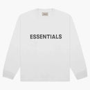 Paura di Dio Essentials Silicone Applique T-shirt a maniche lunghe Boxy Bianco