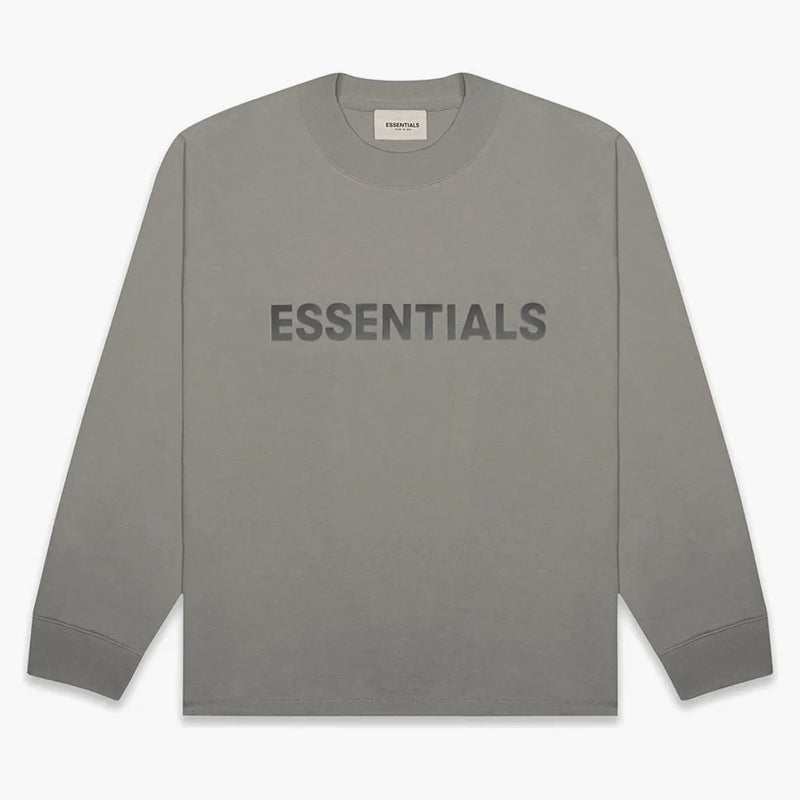 Fear of God Essentials Boxy Camiseta de manga larga Aplicación Logotipo de cemento