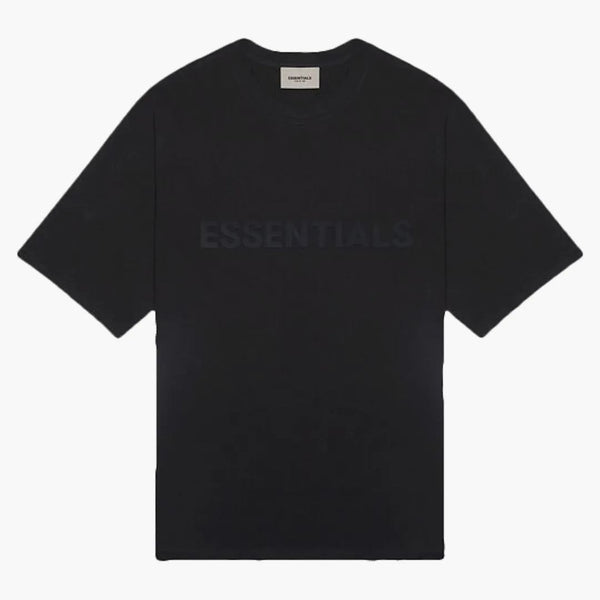 Fear Of God Essentials 3d Silicon Applique Boxy T-shirt Dark Slate/stretch Limo/black