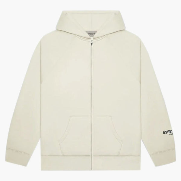 Fear Of God Essentials 3d Silicon Applique Full Zip Up Hoodie Buttercream