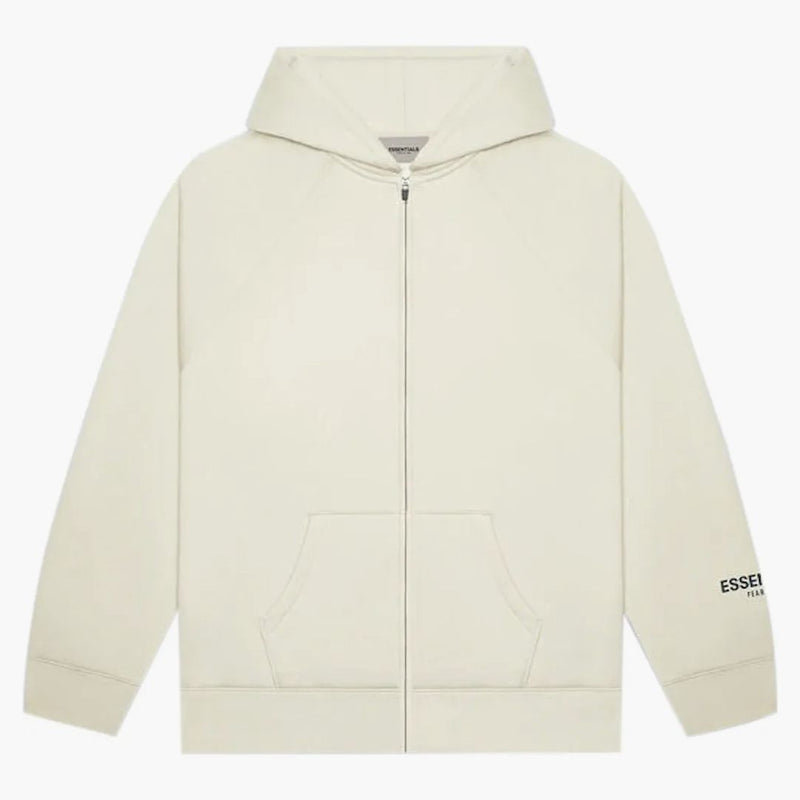 Fear Of God Essentials 3d Silicon Applique Full Zip Up Hoodie Buttercream