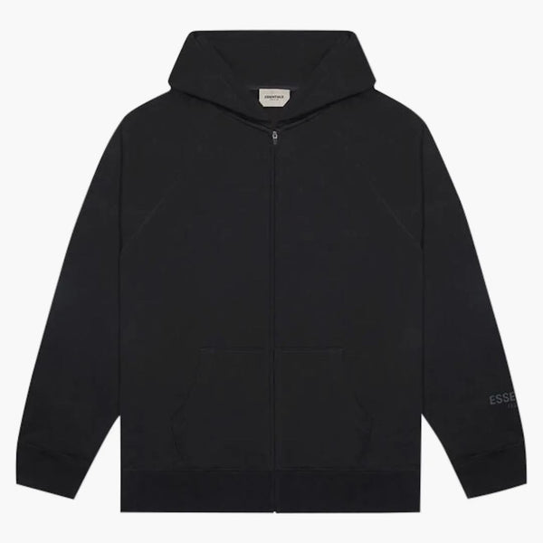 Fear Of God Essentials 3d Silicon Applique Full Zip Up Hoodie Dark Slate/stretch Limo/black