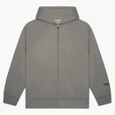 Fear Of God Essentials 3d Silicon Applique Full Zip Up Hoodie Gray Flannel/charcoal