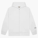 Fear of God Essentials 3D Silicon Applique Full Zip Up Hoodie White
