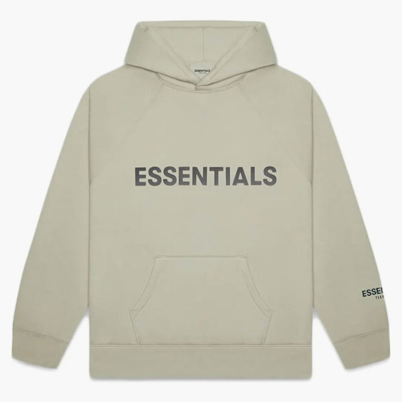Fear Of God Essentials 3d Silicon Applique Pullover Hoodie Moss