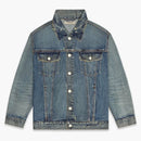Fear of God Essentials Denim Trucker Jacket Distressed Indigo