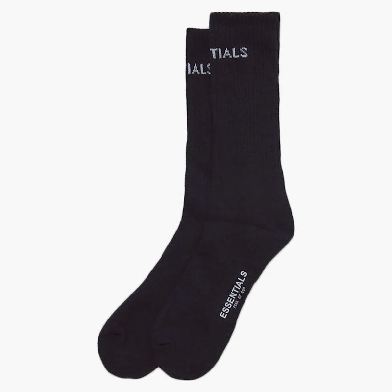 Fear Of God Essentials Front Logo Crew Socks Black