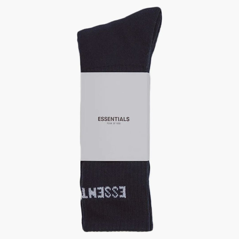 Fear Of God Essentials Front Logo Crew Socks Black