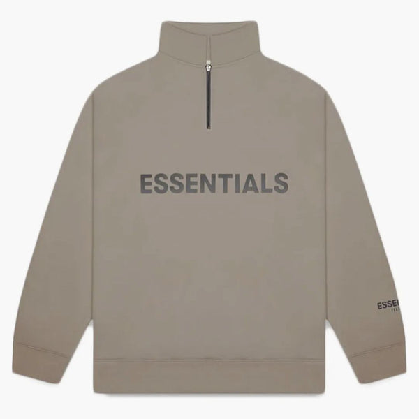 Fear of God Essentials Half Zip Pullover Sweater Taupe