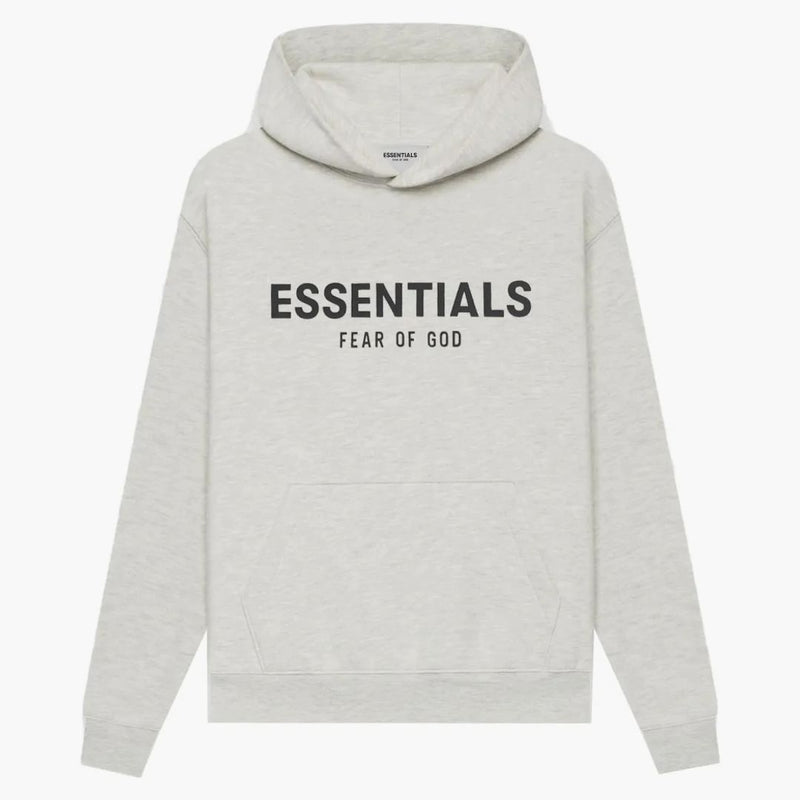 Strach przed Bogiem Essentials Kids Pull-Over Bluza z kapturem w Heather / Light Heather płatki owsiane