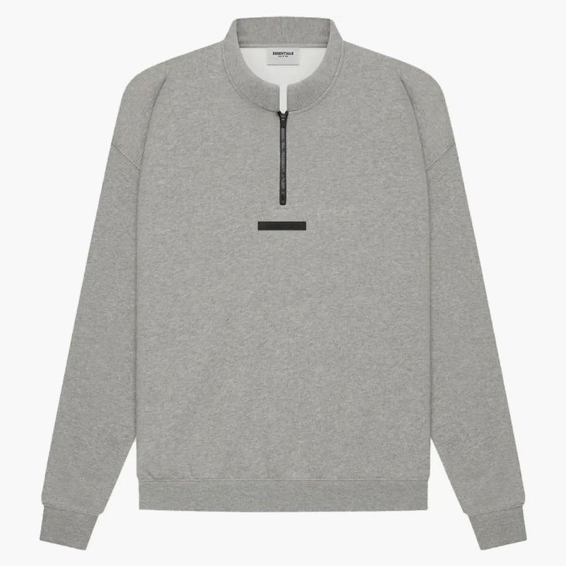 Fear of God Essentials Mockneck Half Zip Dark Heather OaTMeal