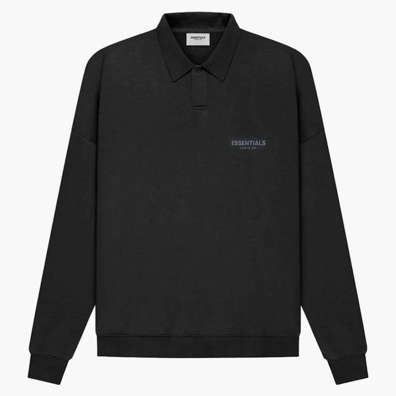 Fear of God Essentials Long Sleeve French Terry Polo Black