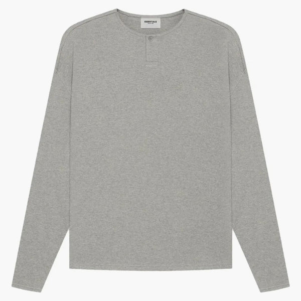 Paura di Dio Essentials Termica Henley Lunga manica di farina d'avena scura