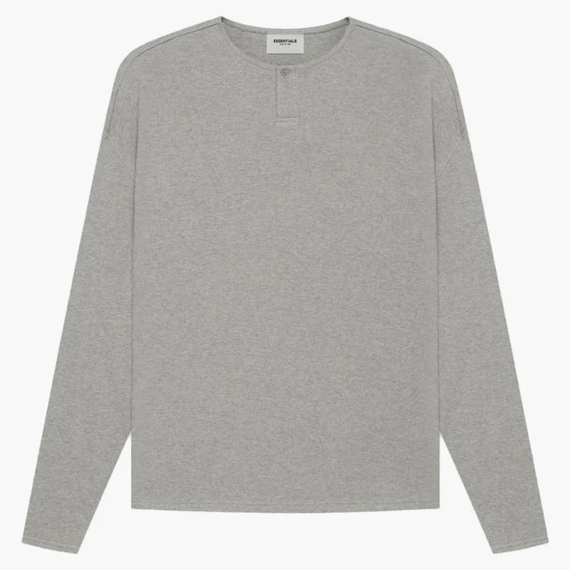 Paura di Dio Essentials Termica Henley Lunga manica di farina d'avena scura