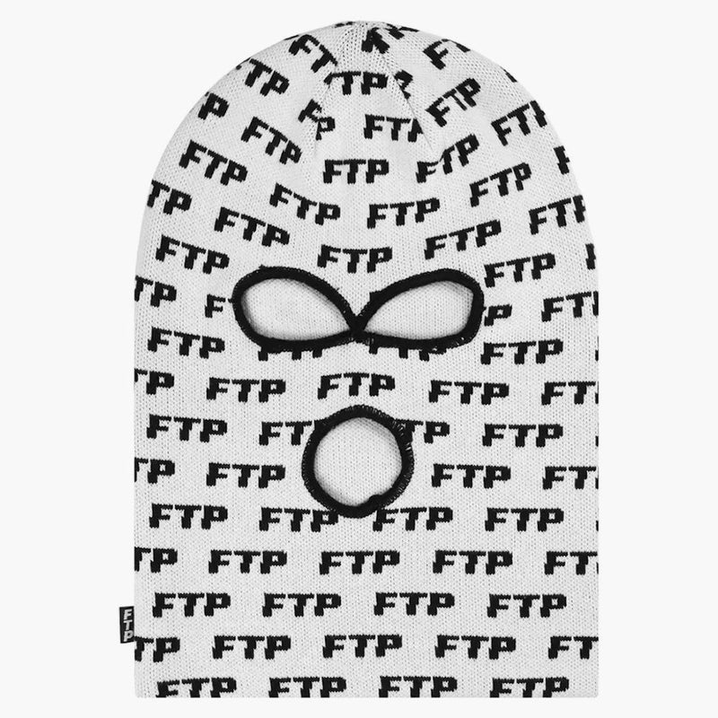 FTP Allover Logo Ski Mask White
