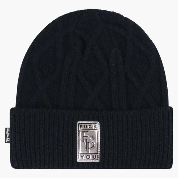 FTP Big Body Cable Knit Beanie Czarna