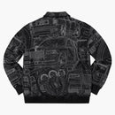 FTP Velká tělo kožená bunda černá