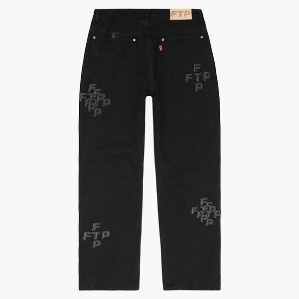 FTP Cross Logo Denim Pant Black