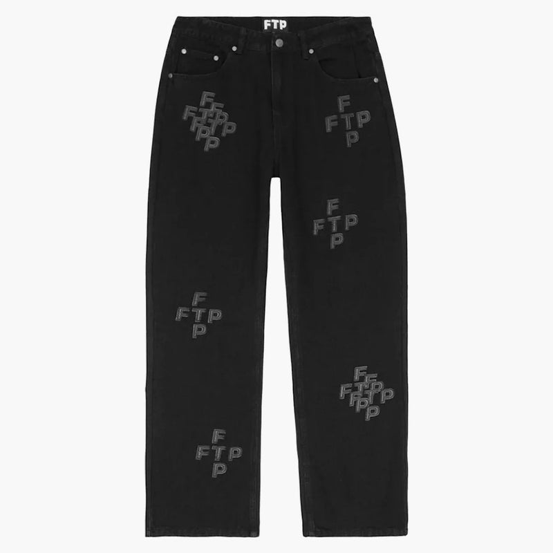 FTP Cross Logo Denim Pant Black
