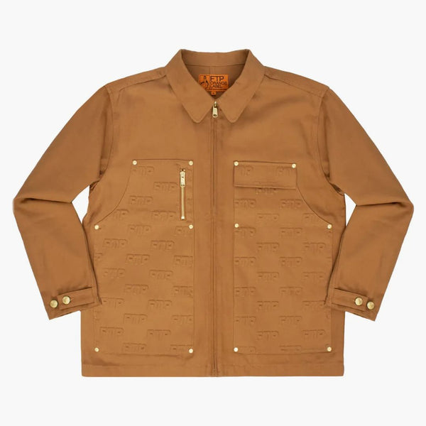 Ftp Embossed Logo Work Jacket Brown