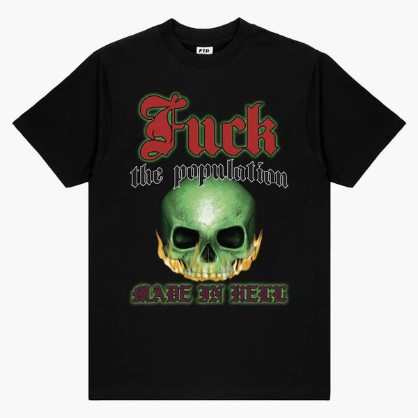 Ftp Flaming Skull Tee Black