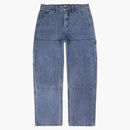 FTP Logo in denim sfilacciato carpenter pantalone lavato indaco