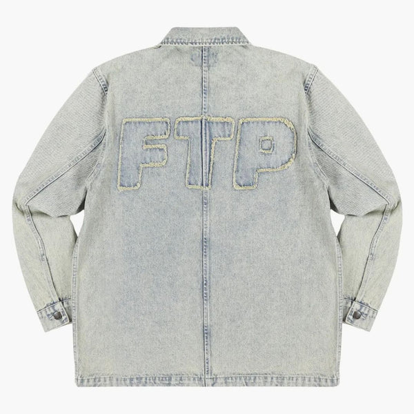 Ftp Frayed Denim Logo Chore Jacket Dirt Wash