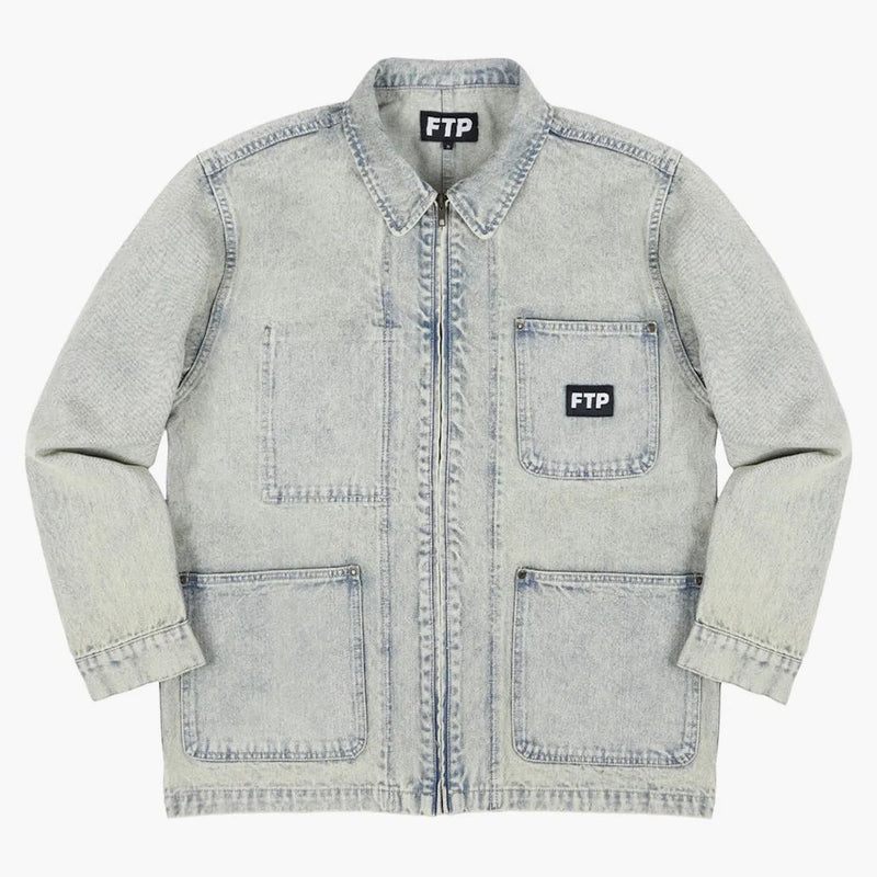 Ftp Frayed Denim Logo Chore Jacket Dirt Wash