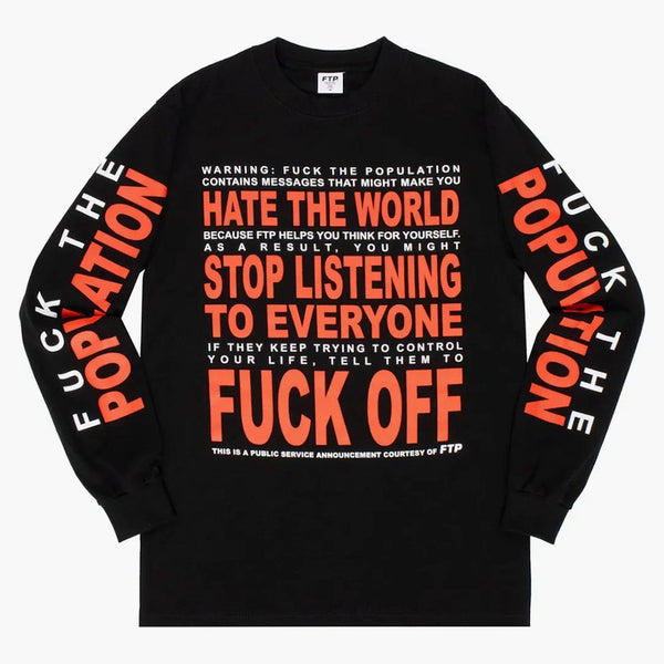 Ftp Hate The World L/s Tee Black