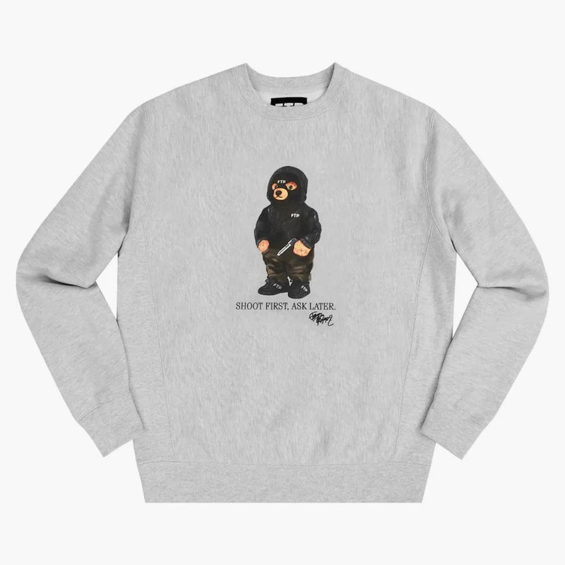 FTP Hooded Bear Crewneck Heather Gray