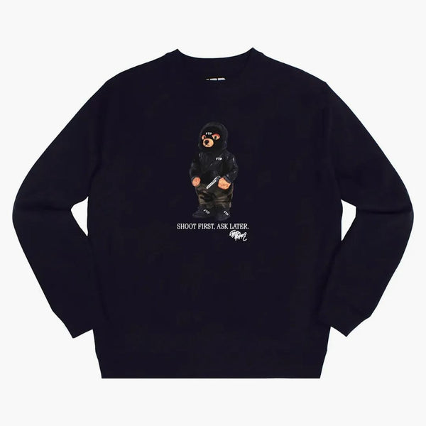 FTP z kapturem niedźwiedź Crewneck Navy