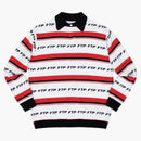 Ftp Knit Polo Sweater czerwony