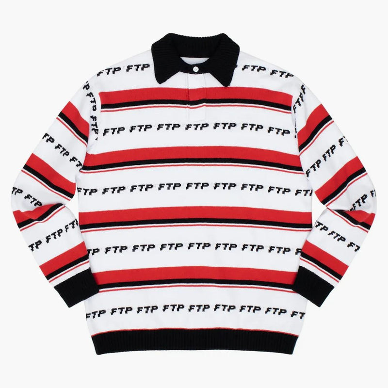 Ftp Knit Polo Sweater Red