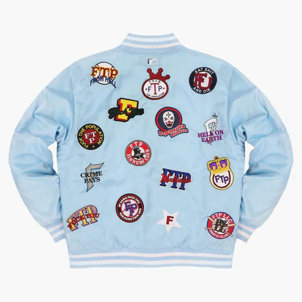 FTP League Varsity Jacket jasnoniebieski