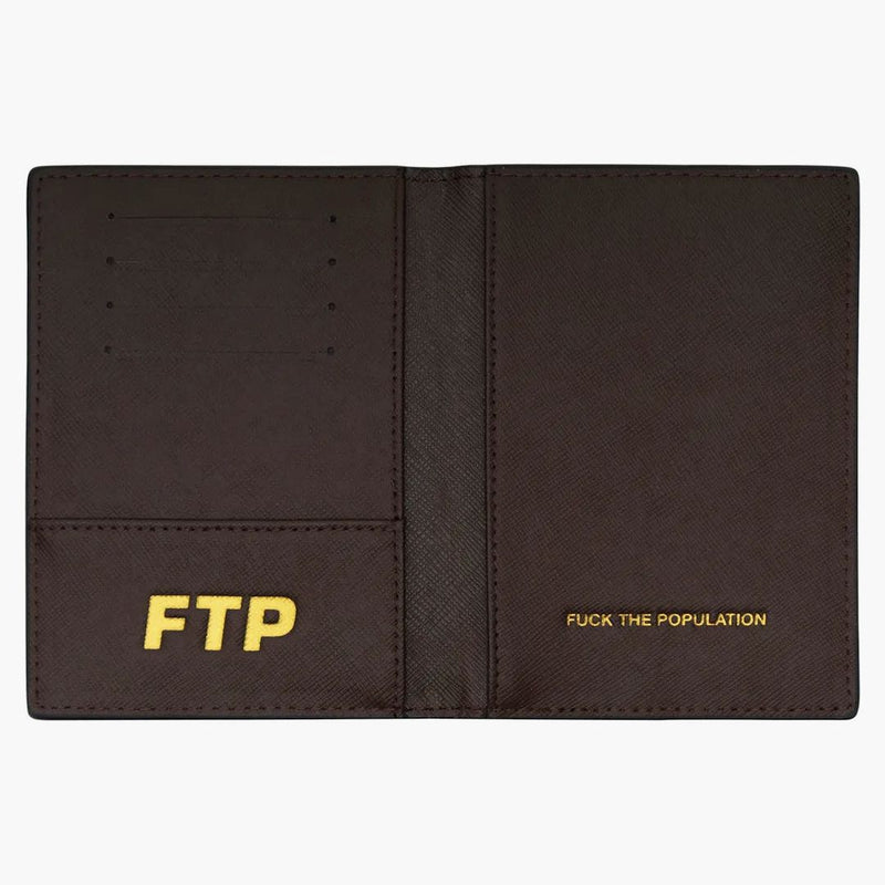 FTP Logo Repet Passport Holder Brown