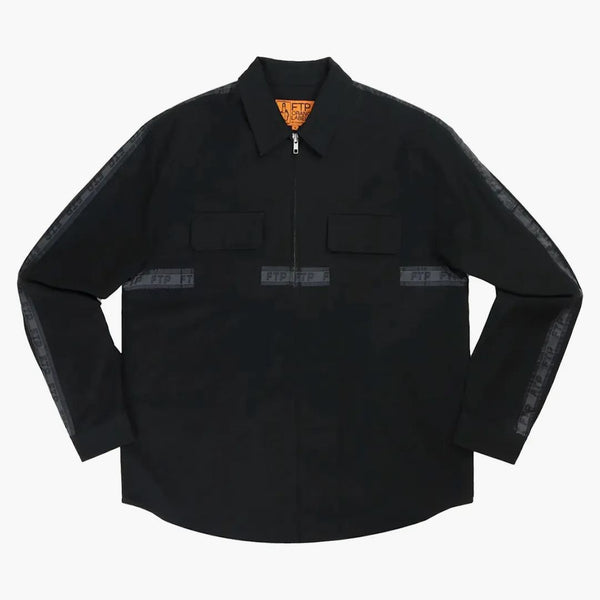 Ftp Logo Tape Zip Up Work Shirt Black