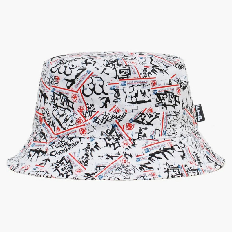 Ftp Postal Reversible Bucket Hat White
