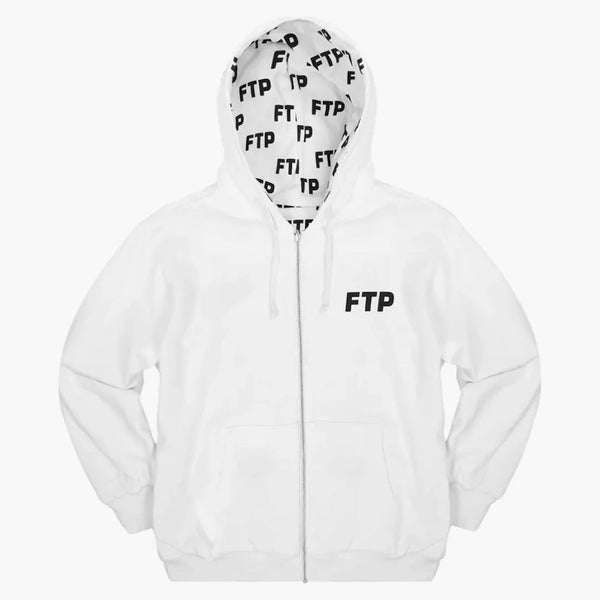 Ftp Reversible Logo Hoodie White