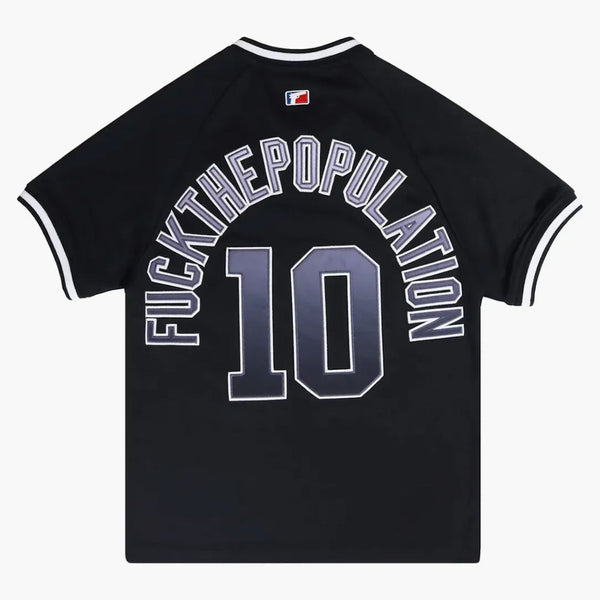Ftp Script Pullover Baseball Jersey Black