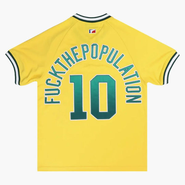 FTP script pullover baseball jersey yellow