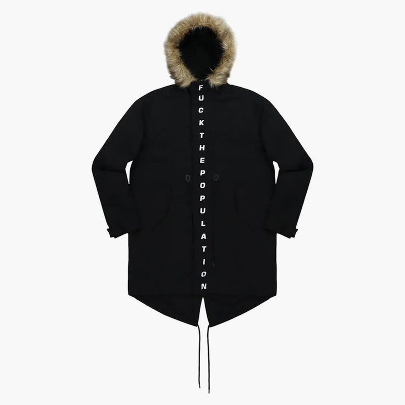 FTP Spell Out Fishtail Parka Black