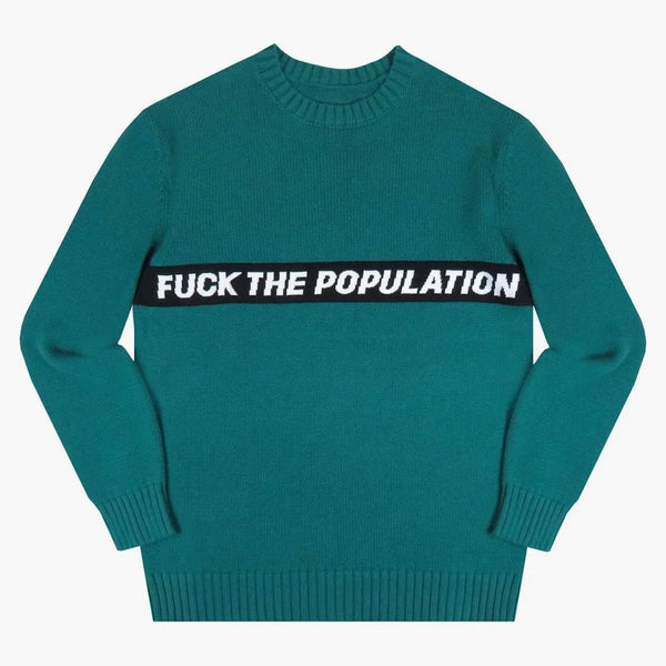 FTP Spell Out Knit Sweater Green