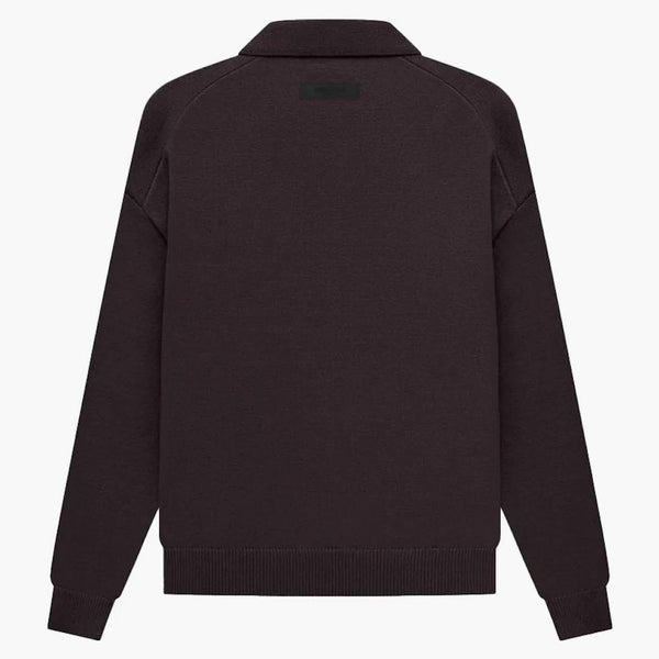 Fear of God Essentials Knit LS Polo Plum