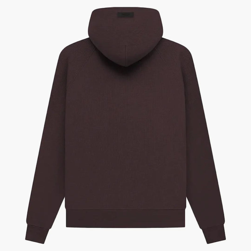 Paura di Dio Essentials Waffle Raglan con cappuccio Plum