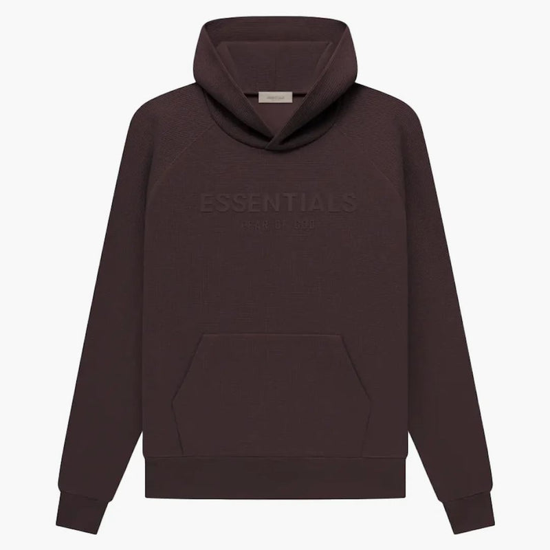 Paura di Dio Essentials Waffle Raglan con cappuccio Plum