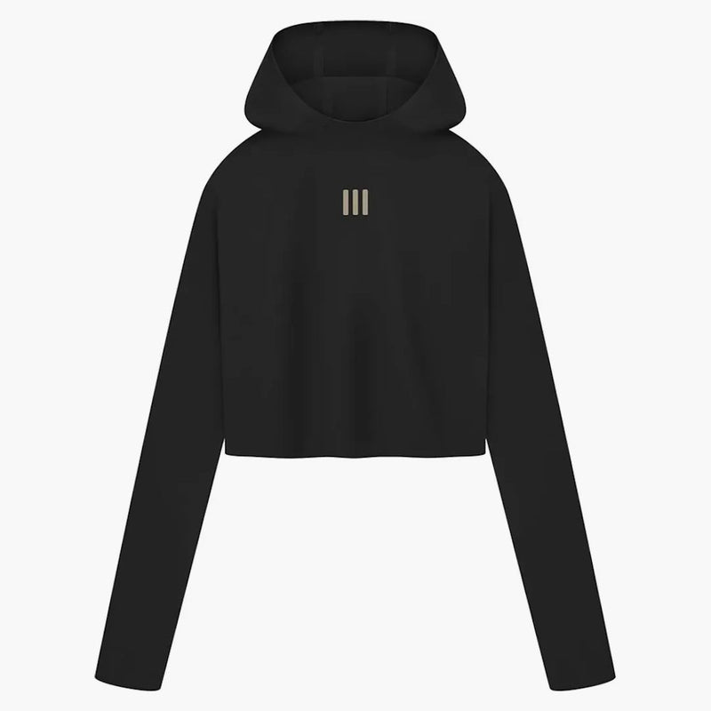 Fear Of God Athletics Womens Base Layer Crop Hoodie Black
