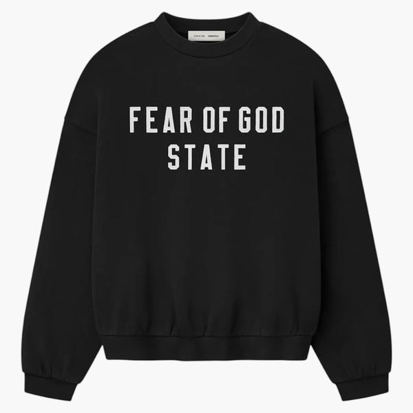 Fear Of God Essentials 90's Fleece Crewneck Jet Black