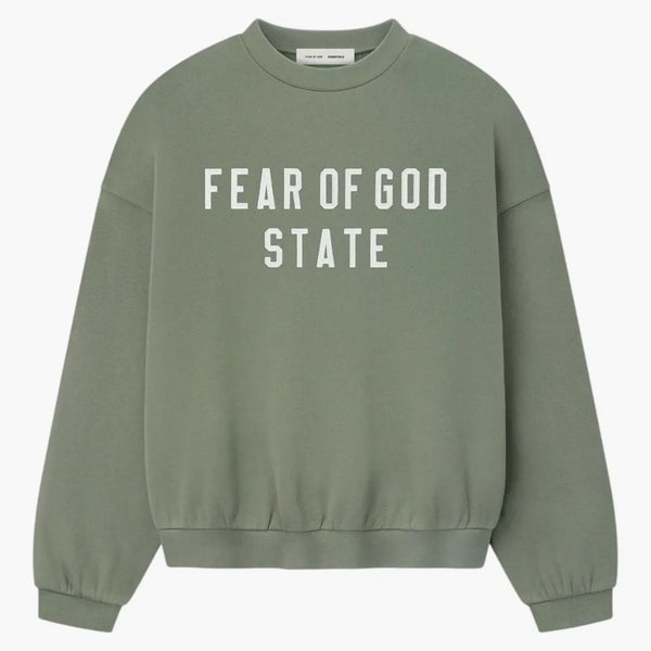 Fear Of God Essentials 90's Fleece Crewneck Moss