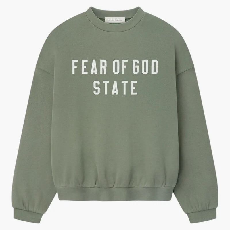 Fear Of God Essentials 90's Fleece Crewneck Moss