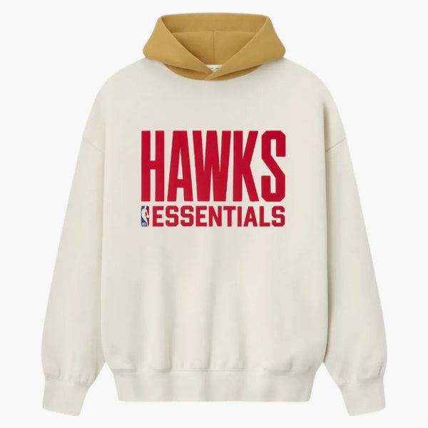 Fear Of God Essentials Atlanta Hawks Hoodie Cream/caramel Yellow